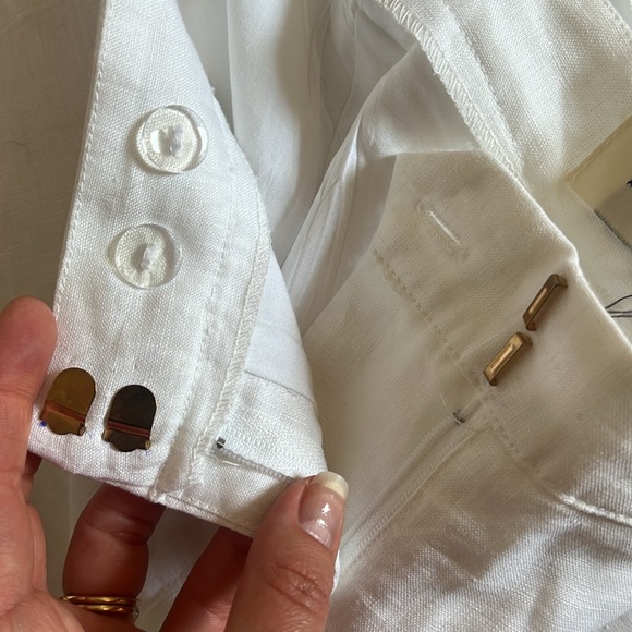 Dissh River White Linen Cut Out Pant - Picture 8 of 9